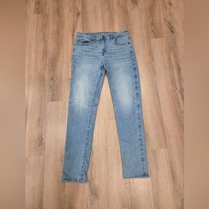 American Eagle Mens 34×35 Athletic Fit AirFlex + Blue Jeans Light Wash Straight